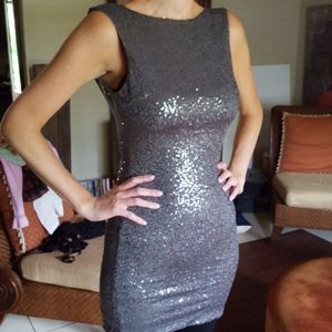 Silver sequin dress